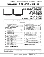 Предварительный просмотр 1 страницы Sharp Aquos LC-46X20E Service Manual