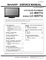 Preview for 1 page of Sharp AQUOS LC-52E77U Service Manual