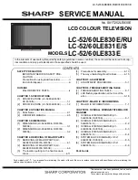 Sharp Aquos LC-52LE830E Service Manual preview