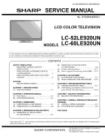 Предварительный просмотр 1 страницы Sharp AQUOS LC-52LE920UN Service Manual