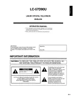 Preview for 2 page of Sharp Aquos LC 57D90U Operation Manual