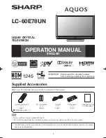 Предварительный просмотр 1 страницы Sharp AQUOS LC-60E78UN Operation Manual