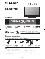 Sharp AQUOS LC-60E79U Operation Manual preview