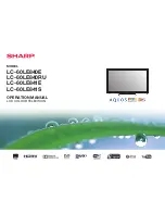 Preview for 1 page of Sharp AQUOS LC-60LE840E Operation Manual