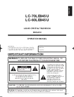 Preview for 3 page of Sharp Aquos LC-60LE845U Operation Manual