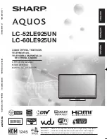 Preview for 1 page of Sharp AQUOS LC-60LE925UN Operation Manual