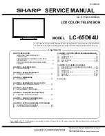 Sharp Aquos LC 65D64U Service Manual предпросмотр