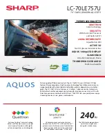 Preview for 1 page of Sharp AQUOS LC-70LE757U Specifications