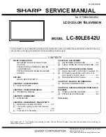 Preview for 1 page of Sharp Aquos LC-80LE642U Service Manual