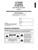 Предварительный просмотр 2 страницы Sharp Aquos LG-32G4U Operation Manual