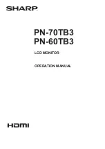 Sharp aquos PN-L603B Operation Manual preview