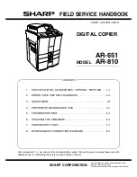 Sharp AR-810 Imager Service Handbook предпросмотр