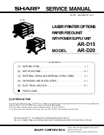 Sharp AR-D15 Service Manual preview