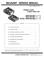 Preview for 1 page of Sharp AR-D24 Service Manual