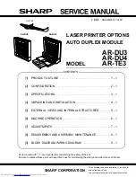 Предварительный просмотр 1 страницы Sharp AR-DU3 Service Manual