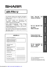 Предварительный просмотр 1 страницы Sharp AR-FR4 U Operation Manual