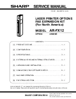 Sharp AR-FX12 Service Manual preview