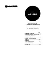 Предварительный просмотр 1 страницы Sharp AR-PB2 Operation Manual