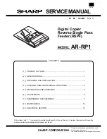 Предварительный просмотр 1 страницы Sharp AR-RP1 Service Manual