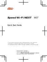 Sharp Au Speed Wi-Fi NEXT W07 Quick Start Manual preview