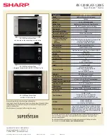 Preview for 2 page of Sharp AX1200S - 22" SuperSteam Oven Specifications