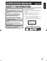 Preview for 3 page of Sharp BD-HP21X Operation Manual