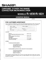 Sharp Carousel II R-1830 Operation Manual preview