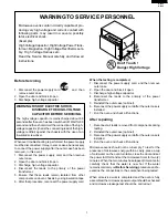 Preview for 3 page of Sharp Carousel R-1405, Carousel R-1406 Service Manual