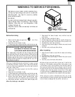 Предварительный просмотр 3 страницы Sharp Carousel R-1750 Service Manual