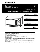 Sharp Carousel R-210F Operation Manual And Cooking Manual preview