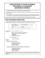 Preview for 3 page of Sharp Carousel R-7A85 Operation And Cooking Manual