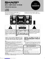 Sharp CD-BA150 Operation Manual preview