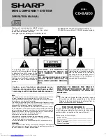 Sharp CD-BA200 Operation Manual preview