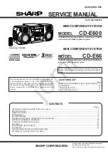 Preview for 1 page of Sharp CD-E600 Service Manual