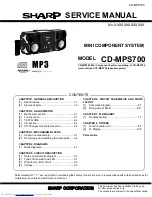 Sharp CD-MPS700 Service Manual preview