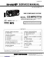 Предварительный просмотр 1 страницы Sharp CD-MPS777H Service Manual