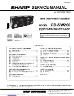 Предварительный просмотр 1 страницы Sharp CD-SW200 Service Manual