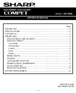 Sharp Compet VX-792C User Manual preview