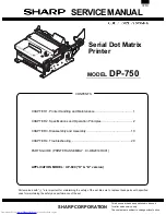 Sharp DP-750 Service Manual preview