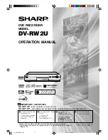 Preview for 1 page of Sharp DV-RW2U Operation Manual