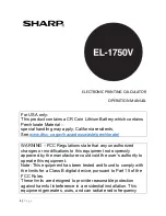 Sharp EL-1750V Operation Manual preview