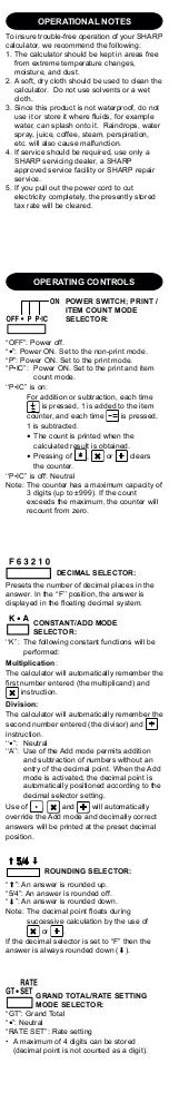 Preview for 2 page of Sharp EL-2630P II User Manual