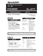 Preview for 1 page of Sharp EL-377T Operation Manual