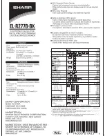 Sharp EL-R277B-BK Operation Manual preview