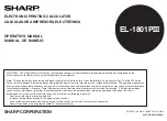 Preview for 1 page of Sharp EL1801PIII - Printing Calculator, 12-Digit User Manual