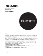 Sharp EL2192RII - Printing Calculator Operation Manual preview