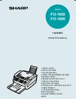 Предварительный просмотр 1 страницы Sharp FO-1650 Operation Manual