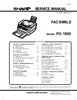 Предварительный просмотр 1 страницы Sharp FO-1850 Service Manual