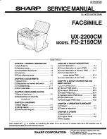 Preview for 1 page of Sharp FO-2150CM Service Manual