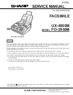 Предварительный просмотр 1 страницы Sharp FO-2950M - B/W Laser - All-in-One Service Manual